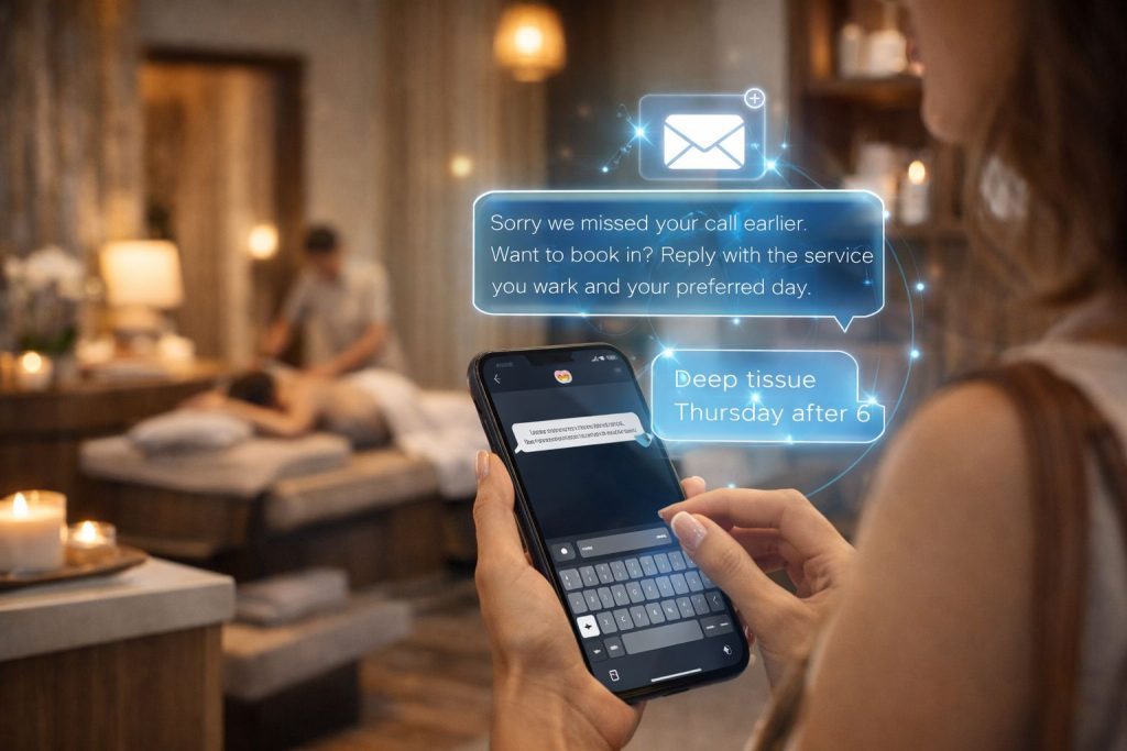 Massage therapist missing phone calls during treatment leading to lost bookings for spa business